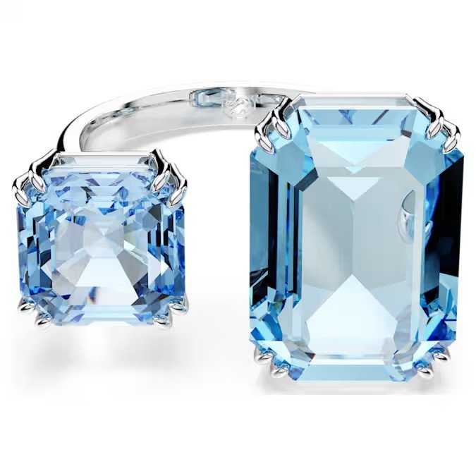 Swarovski Millenia Open Ring Octagonal Cut, Blue, Solid Silver S925
