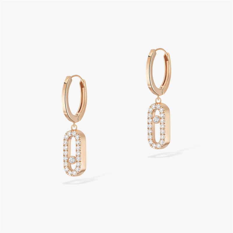 Messika Move Uno Circle Earrings With Rose Gold