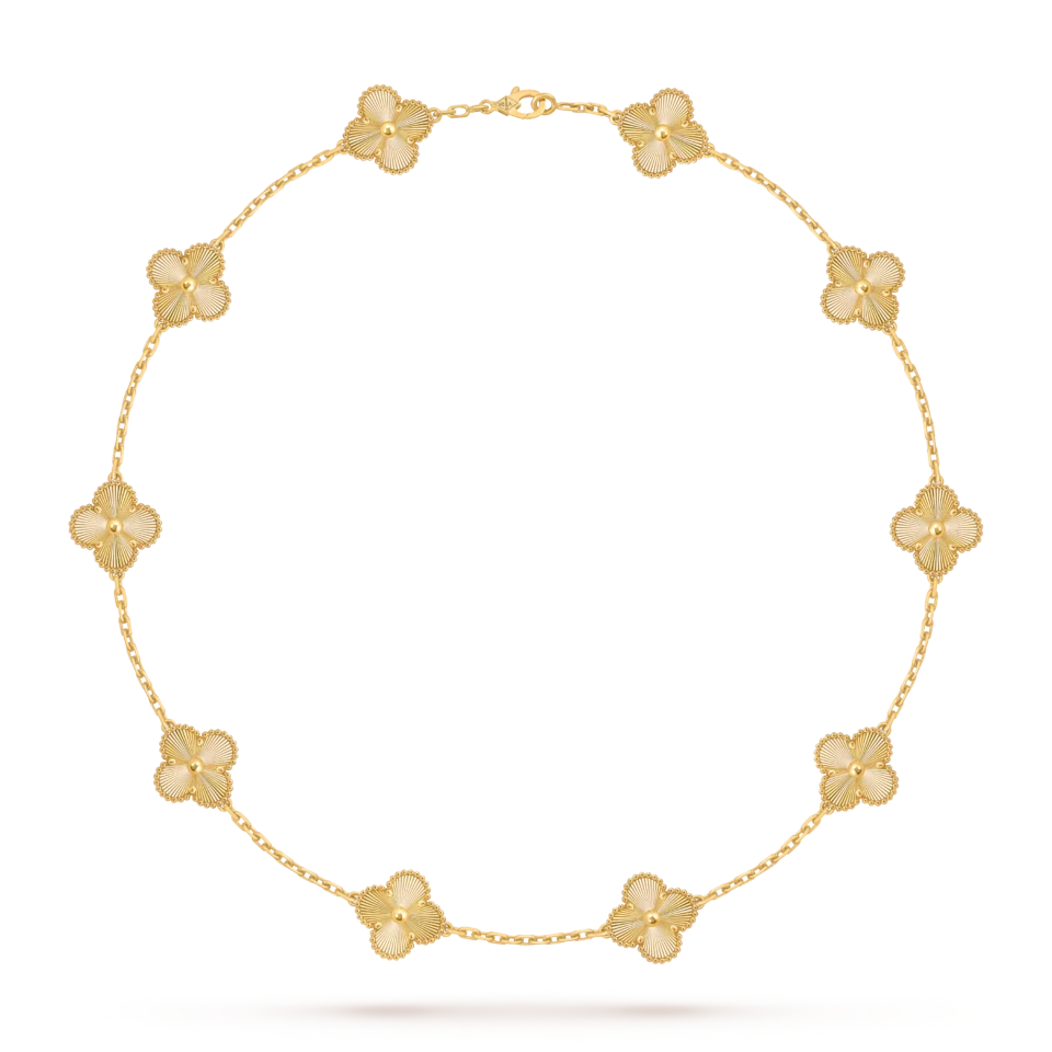 Van Cleef & Arpels Vintage Alhambra necklace with 10 lucky four leaf patterns