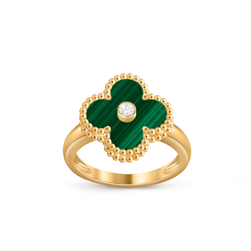 Van Cleef&Arpels Vintage Alhambra Ring Gold Peacock