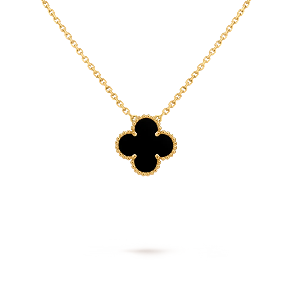 Van Cleef&Arpels Vintage Alhambra Pendant Onyx Gold