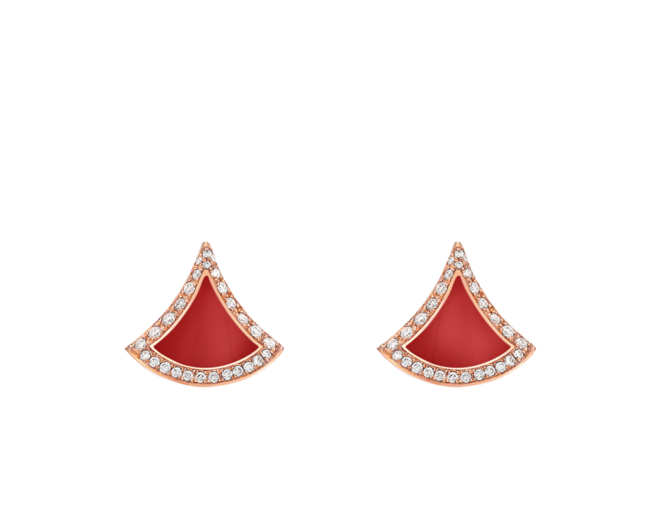 Bvlgari Divas' Dream Series Earrings Red Fan Earrings