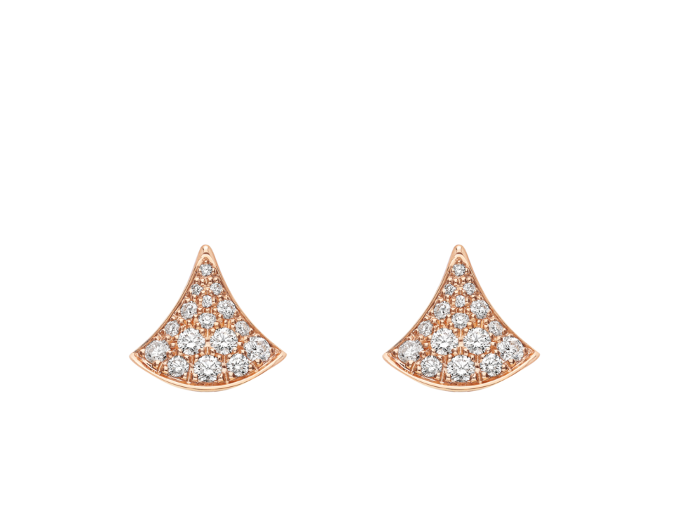 Bvlgari Divas' Dream Series Earrings Rose Gold with fully paved with diamonds