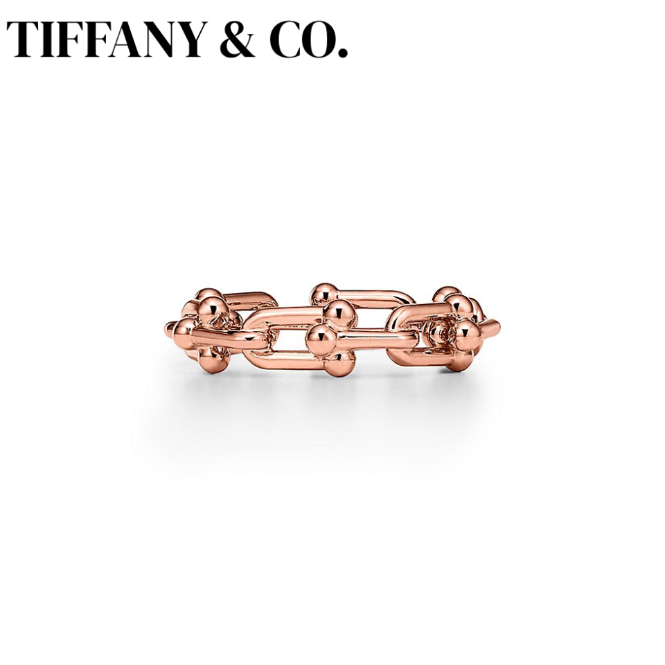 Tiffany HardWear Series Miniature Chain Rings 18K Rose Gold