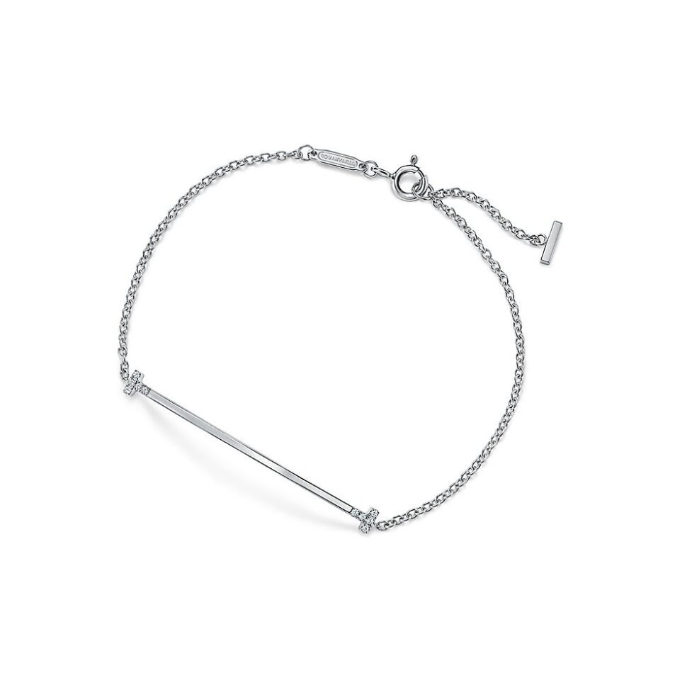 Tiffany T Series Small Smile Bracelets S925 sterling silver with Diamonds