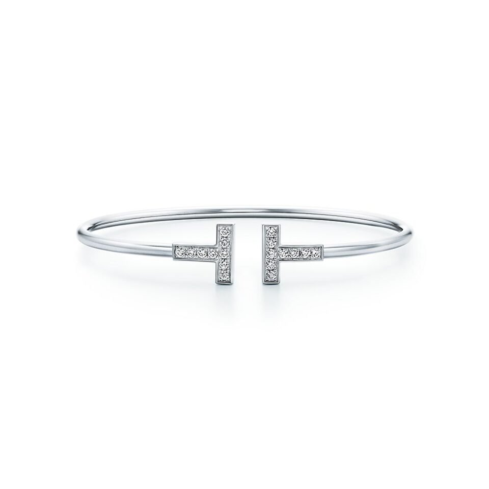 Tiffany T Series Coil Bracelets 925 Sterling Silver with Diamonds