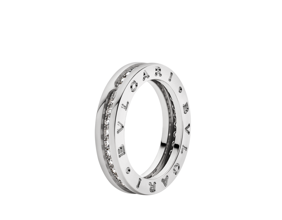 BVLGARI B. Zero1 Series Rings With 925 Sterling Silver fully diamonds