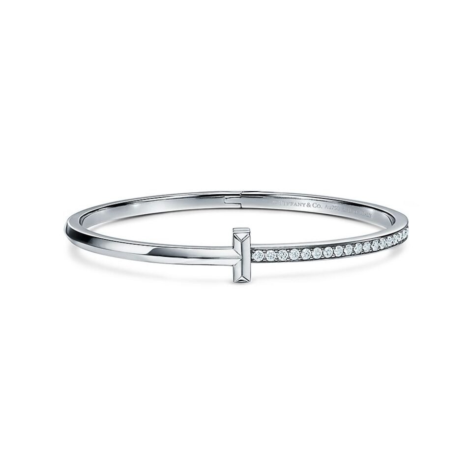 Tiffany T Series T1 Narrow hinge Bracelet S925 sterling silver with Diamonds