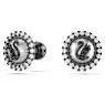 Swarovski Swan earrings imitation crystal pearl, swan, gray, pure silver S925