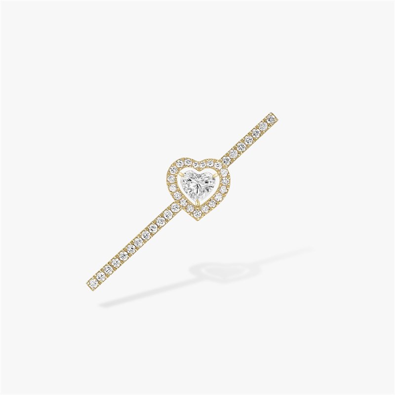 Messika Joy Cœur Diamond Studded Single-sided Earrings With Gold