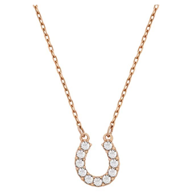 Swarovski Towards Necklace Horseshoe, White, Rose Gold Finish