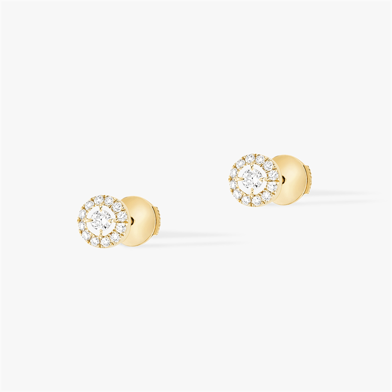 Messika Joy Round Diamond Earrings With Gold