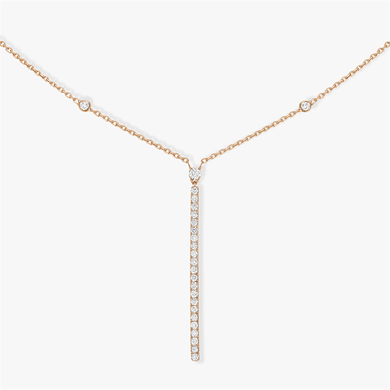 MESSIKA Gatsby Diamond Necklaces With Rose Gold