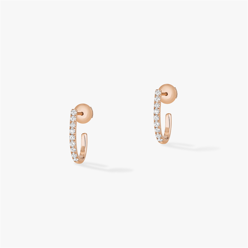 Messika Gatsby Circle Earrings With Rose Gold