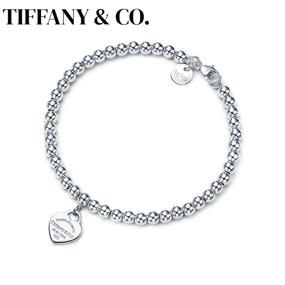 Return to Tiffany ™  Heart Tag Bead Bracelet 925 Silver, 4mm