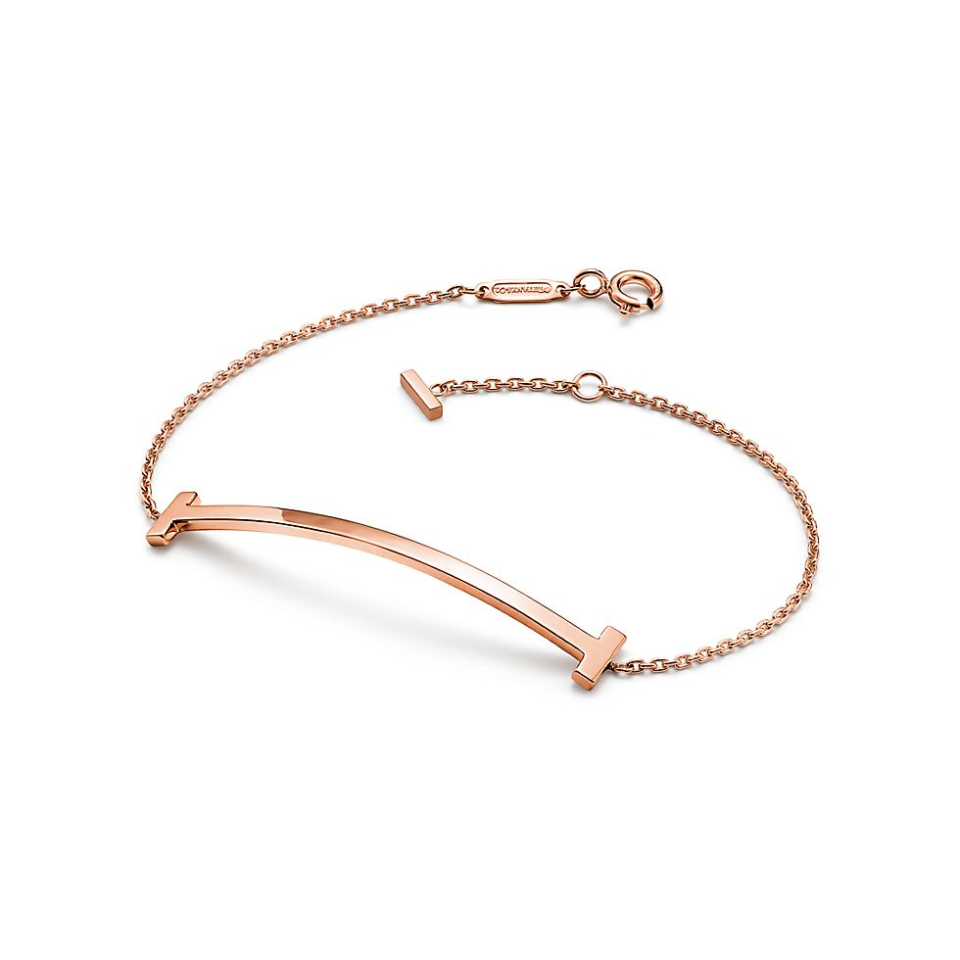 Tiffany T Series Medium Smile Bracelet 18K Rose Gold