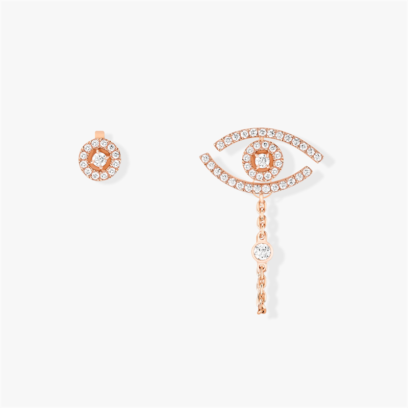 Messika Lucky Eye Earrings With Rose Gold
