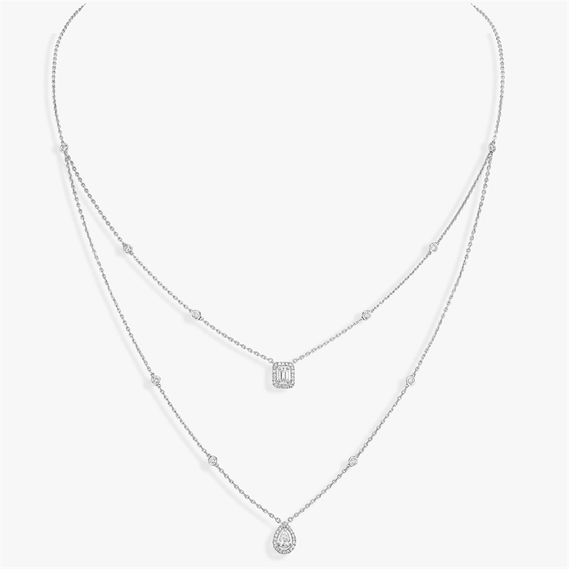 MESSIKA My Twin Series Double Loop Necklaces With 925 Sterling Silver