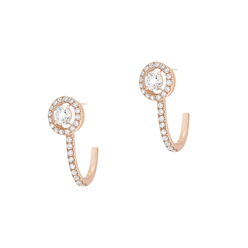 Messika Mini Round Diamond Earrings With Rose Gold