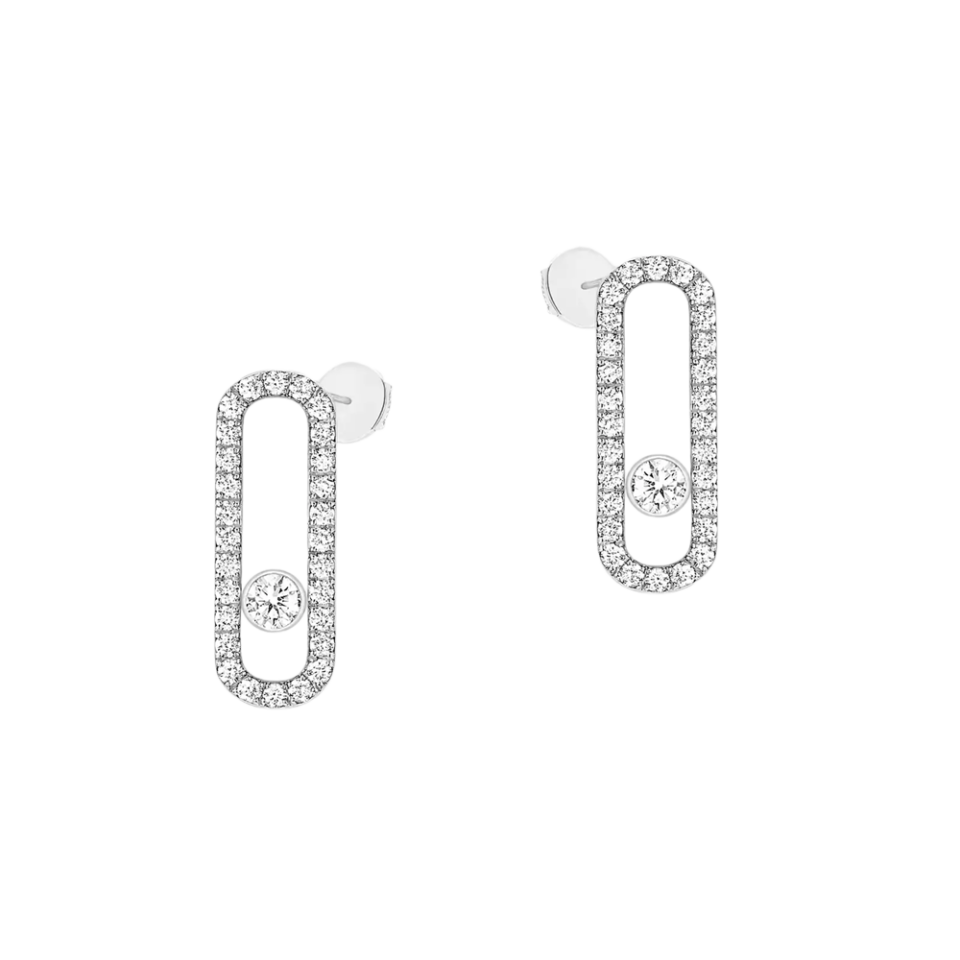 Messika Move Uno Diamond Studded Earrings With 925 Sterling Silver