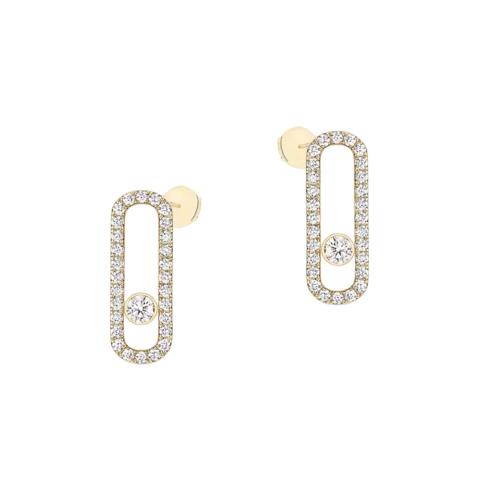 Messika Move Uno Diamond Studded Earrings With Gold