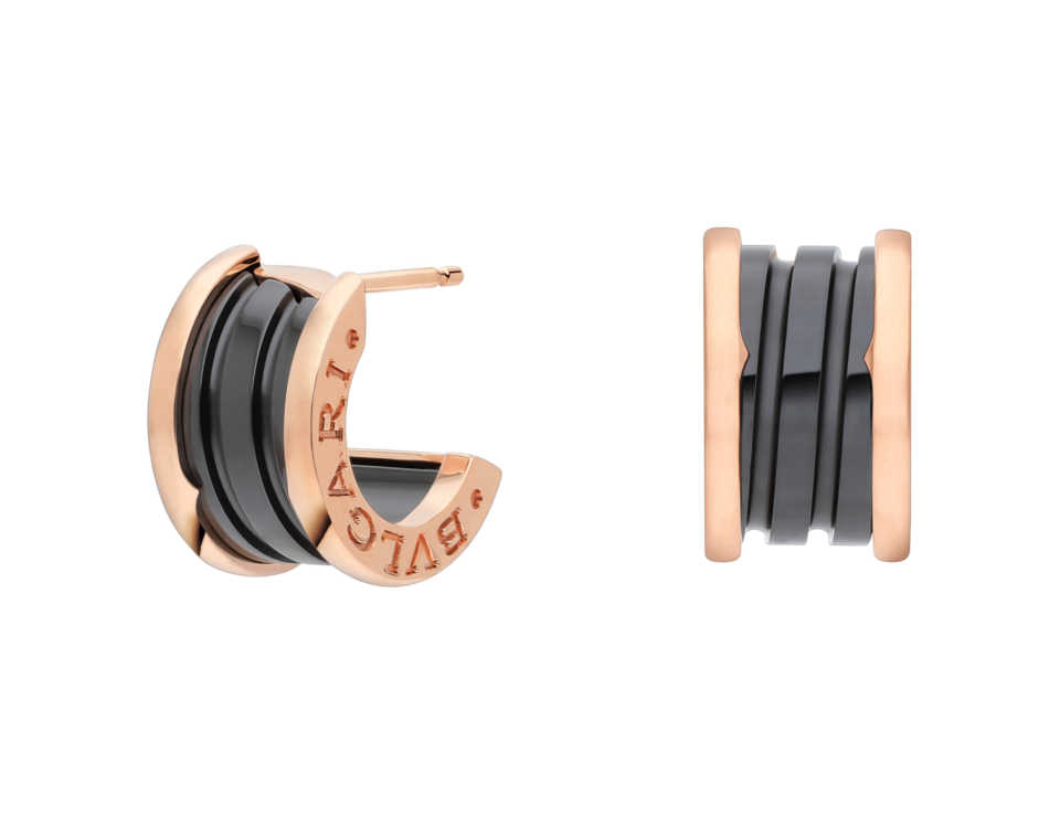 BVLGARI B. Zero1 series earrings with black ceramic