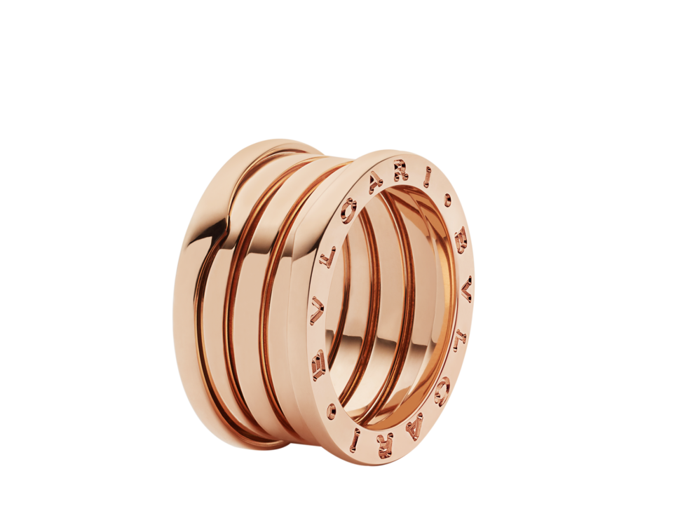 BVLGARI B. Zero1 series rings with Rose Gold