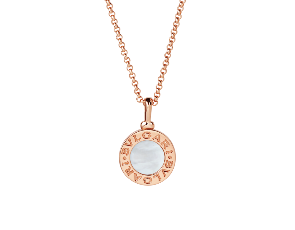 BVLGARI Necklaces Diamond With Rose Gold White Shell